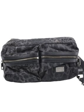 Dolce And Gabbana Belt Bag Leopard Print Bumbag Black And Gray Nylon Unisex